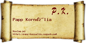 Papp Kornélia névjegykártya
