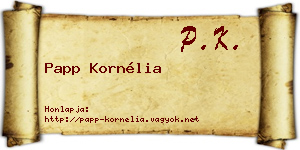 Papp Kornélia névjegykártya